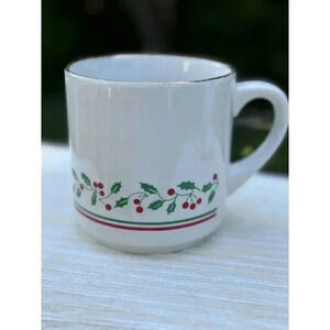 Vintage Arby's 1987 Christmas Collection Coffee Mug With Holly Design
